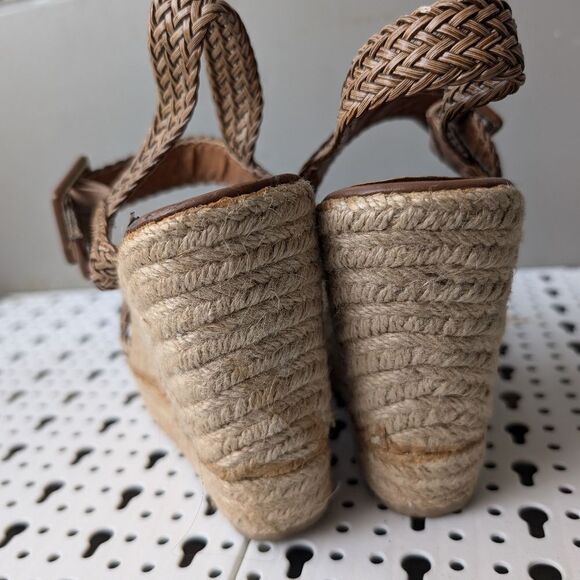 Braided brown platform espadrille sandals size 7 - Picture 7 of 7